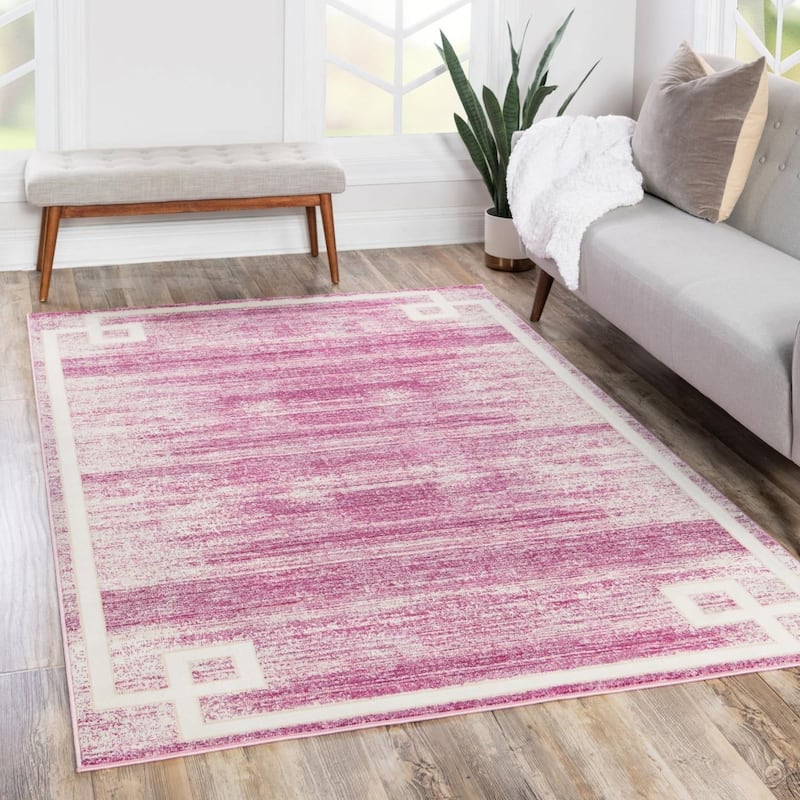 Contemporary Richye Collection Area Rug - Pink - 4'1"x6'1"