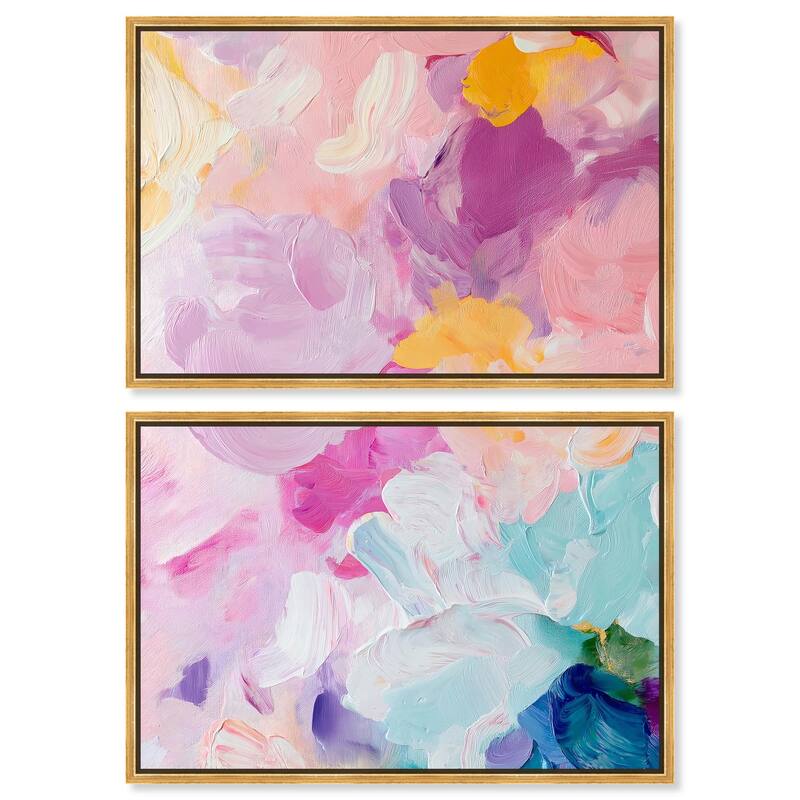 Misty Layers Canvas Set of 2 by Art Remedy - 15" x 10" - Gold