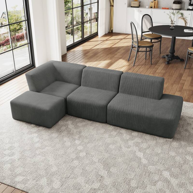 Oversized Corduroy Modular Sectional Fabric Sofa