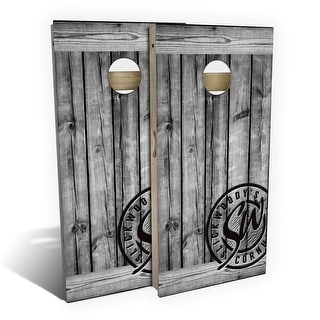 Rustic Gray Barnwood Outdoor Cornhole Board Set