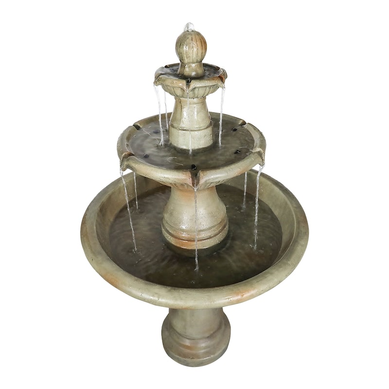 51.5in Outdoor Water Fountain 2-Tier Waterfall Fountain for Home Decor
