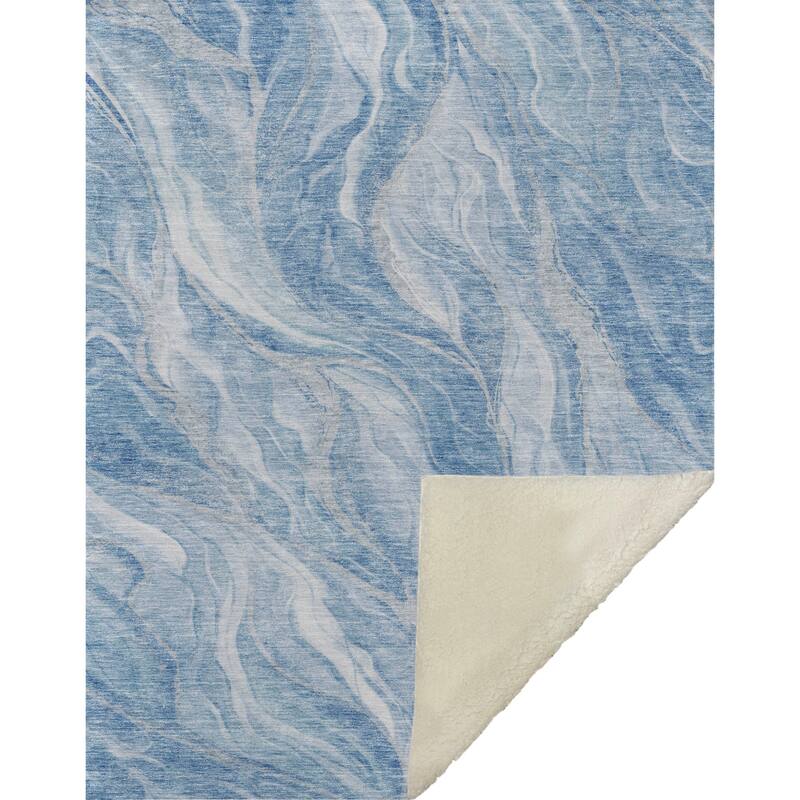 Premium Machine Washable Abstract Modern Sherpa Throw Blanket