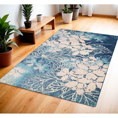 Fewos Power Loomed Floral Traditional Stain Resistant Area Rug By HomeRoots - 72' X '48' X '0.5