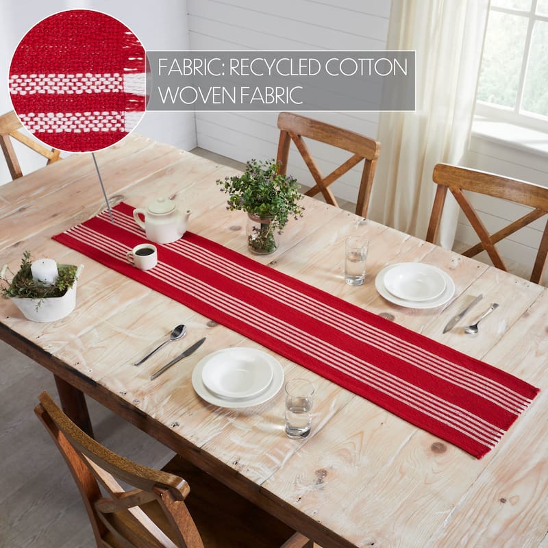 Arendal Red Stripe Runner Fringed 12x36