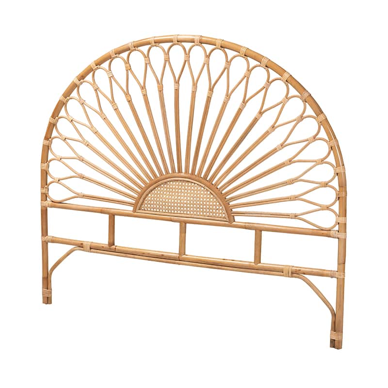 Perenna Modern Bohemian Natural Rattan Standalone Headboard - Queen