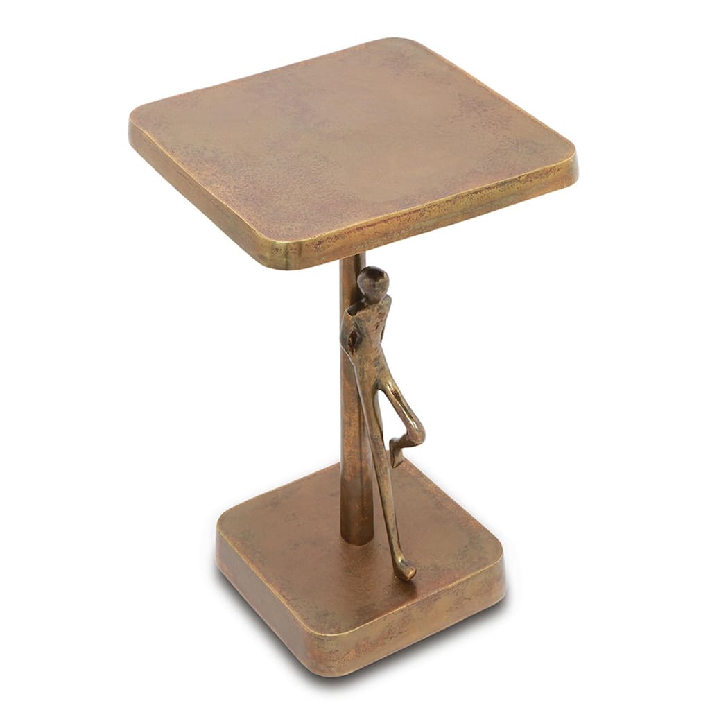 Spi Home Lounging Man Cast Aluminum End Table - 24 X 14 X 14 inches