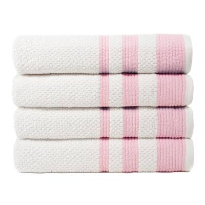 Sapphire Resort Caycee Textured Border Set of 4 Bath Towels