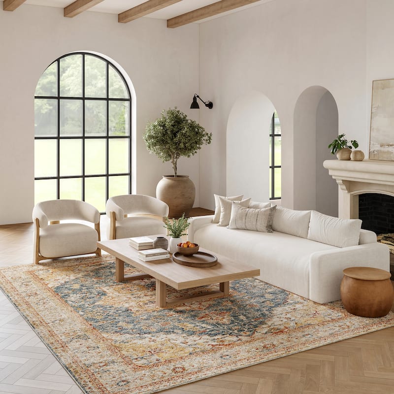 Nourison Petra Indoor only Persian Area Rug - 9' x 12' - Ivory Blue