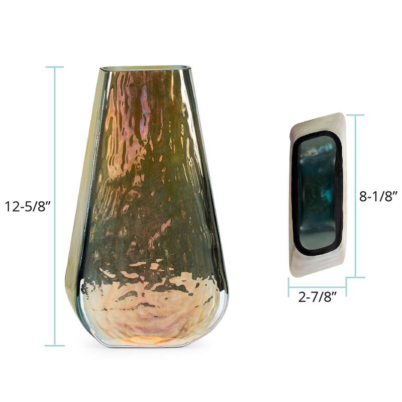 Allan Andrews Handmade Contemporary Burnished Iridescent Decorative Glass Vase