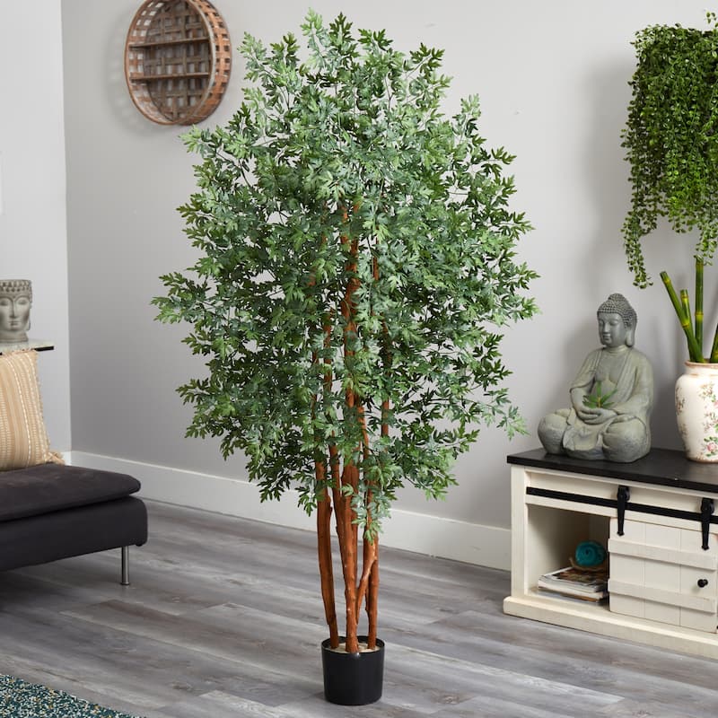Artificial Aralia Tree 5ft Indoor Outdoor Faux Plant Home Decor - Green - 61 Inches and Over