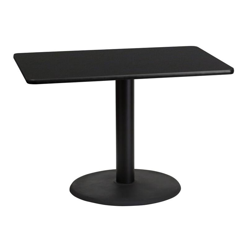 30'' x 42'' Rectangular Laminate Table Top with 24'' Round Table Height Base - 30"W x 42"D x 31.125"H - 30"W x 42"D x 31.125"H