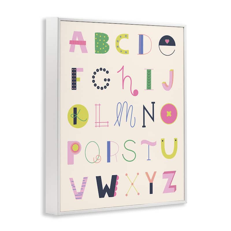 Stupell Eclectic Alphabet Letters Framed Giclee Art Design By Sazerelli Designs