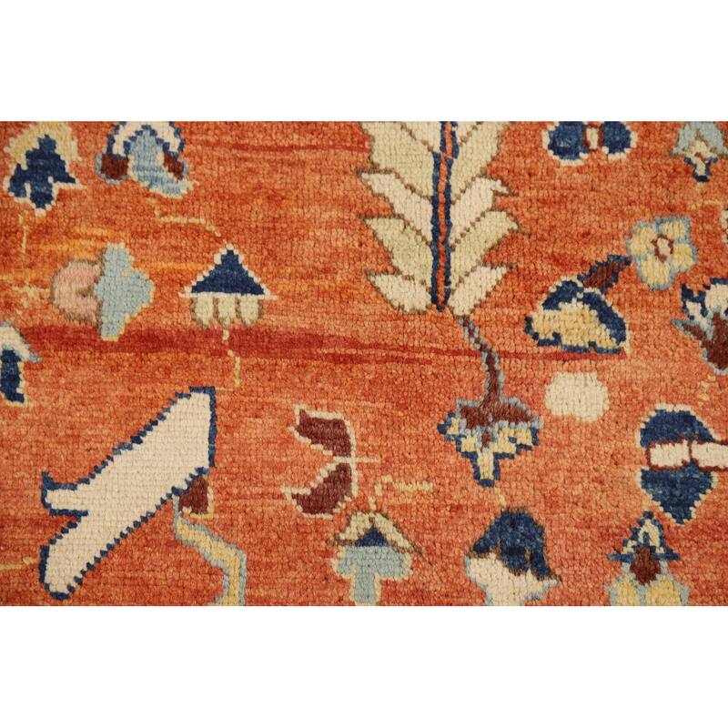 Blue & Orange Sultanabad Vegetable Dye Rug Hand-Knotted Wool Carpet - 8'11" x 12'2"