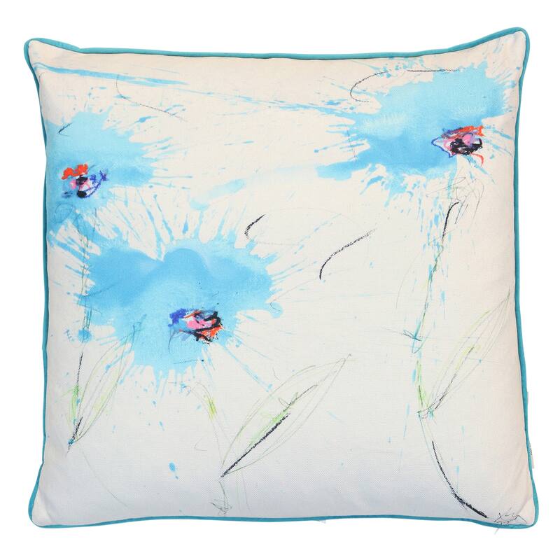 StyleCraft Azure Petal Drift Pillow - Multicolor - 22" x 22"