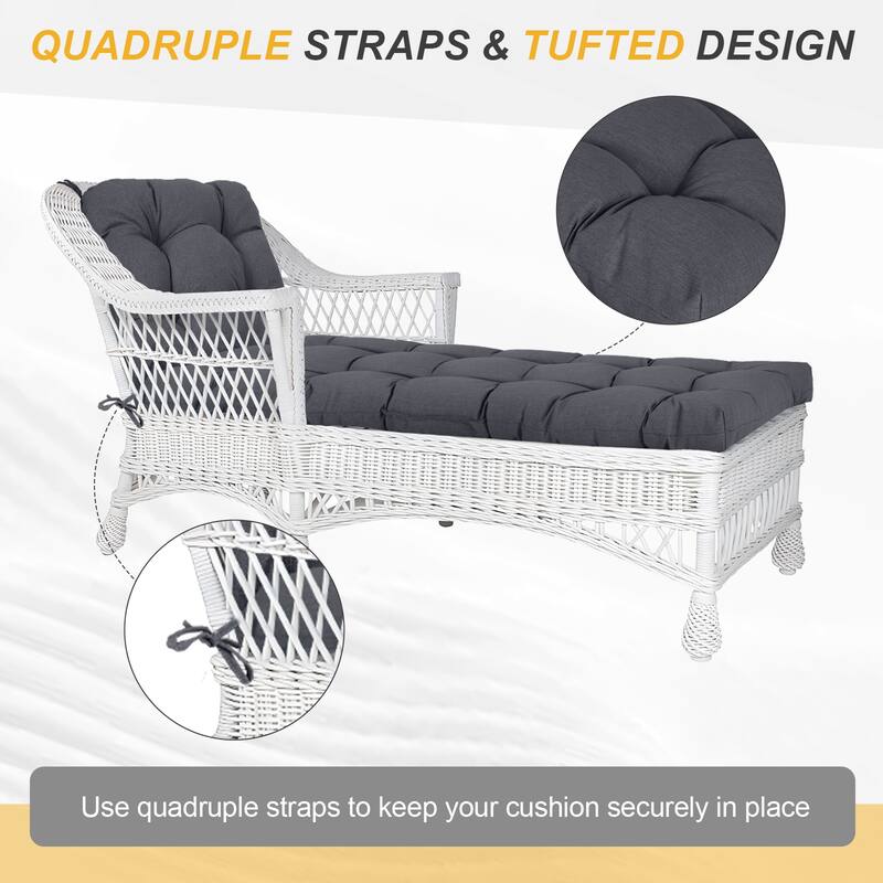 Aoodor 76" x 22" x 5.1" Polyester Tufted Chaise Lounge Cushion