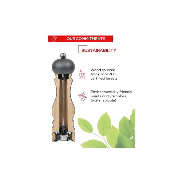 Peugeot Paris u'Select Zirlion Salt Mill, White Lacquer, 7 inch, Adjustable Grind