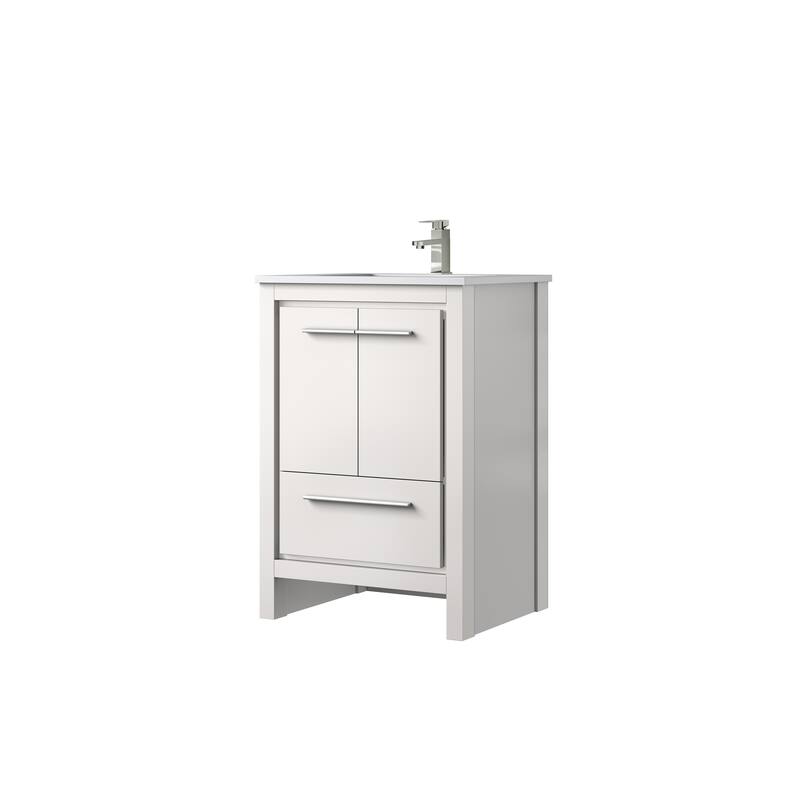 Lafarre Bath Vanity Quartz Top, Sink and Brushed Nickel Faucet