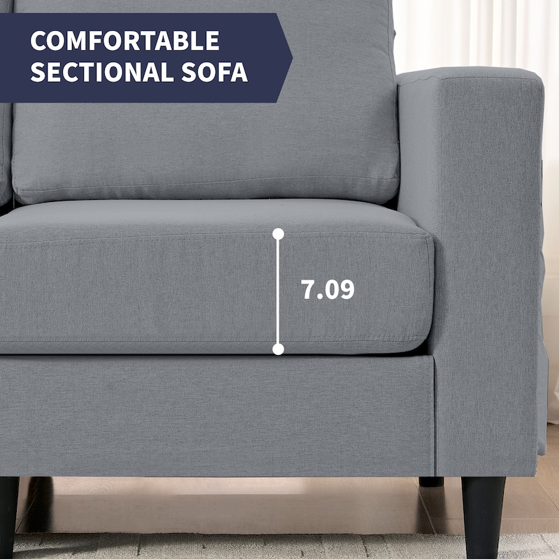 Mixoy 108" Linen Oversized Modular Sectional Sofa,L-Shaped Sectional Sofas with Side Pocket,Large 6 Seater Corner Sofa