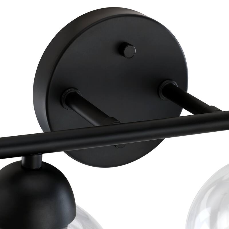 2-Light Dimmable Metal Bathroom Vanity Light Fixture With Glass Shade