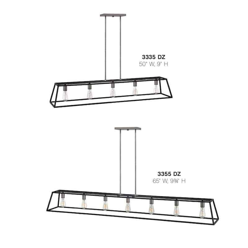 Hinkley Lighting Fulton 50" Wide 5 Light Open Frame Linear Chandelier