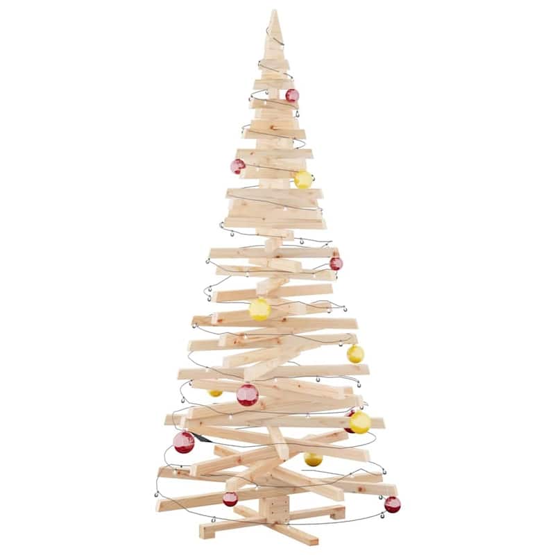 vidaXL Christmas Trees with Stand Natural/Brown Solid pine wood