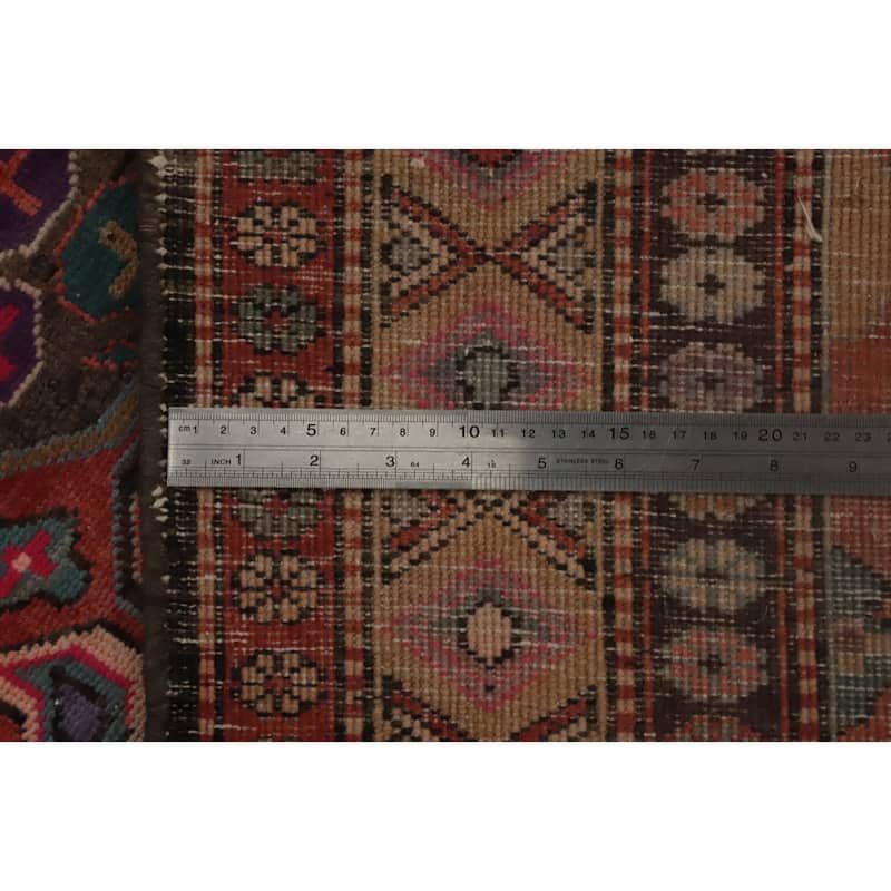 Hand Knotted Oriental 100% Wool Carpet Traditional Geometric Oranges & Rust Zanjan Area Rug - 9' 6'' X 5' 1''