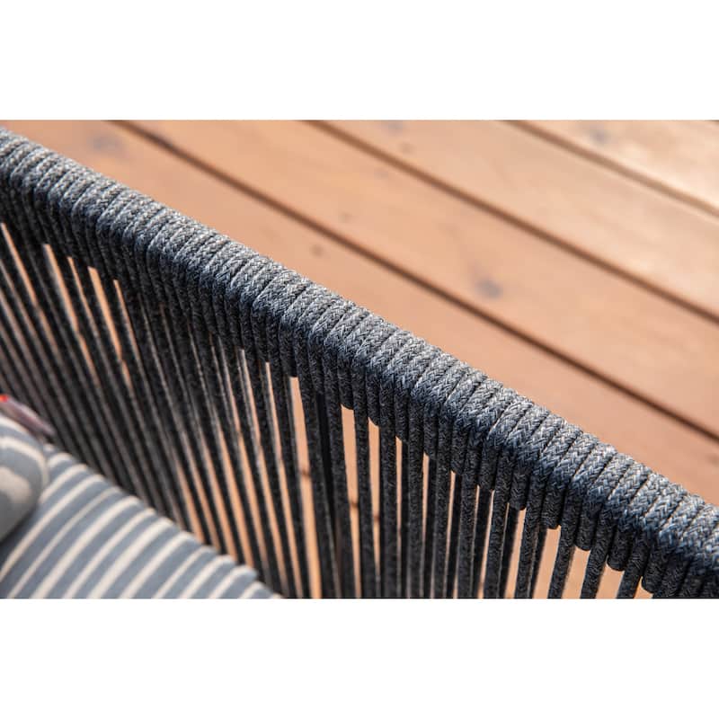 Elementi Capri Outdoor Aluminum 3-Seat Sofa with Sunbrella® Cushions