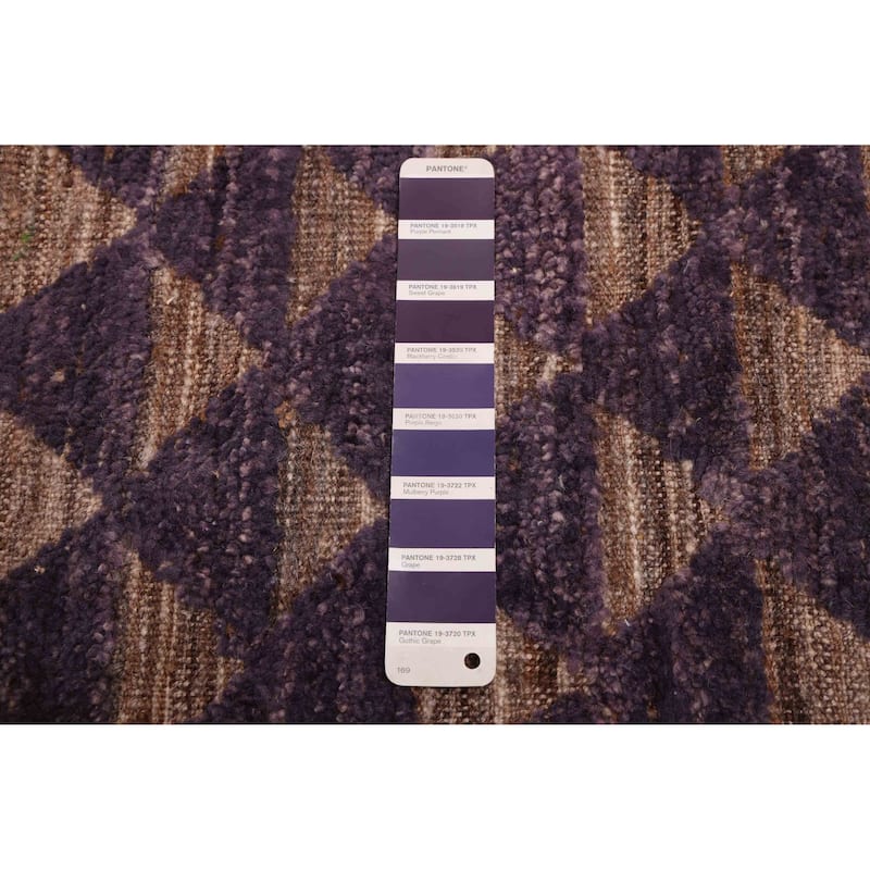 ECARPETGALLERY Hand-knotted Pak Finest Marrakesh Purple Wool Rug - 8'5 x 9'10