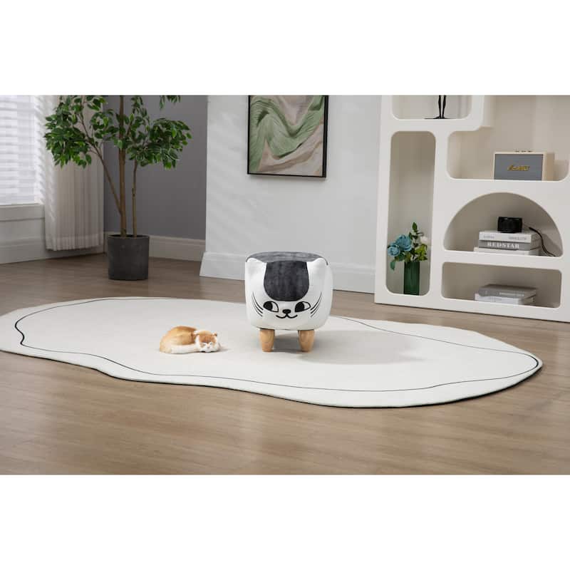 Cat Condo Pet House Storage Ottoman - White