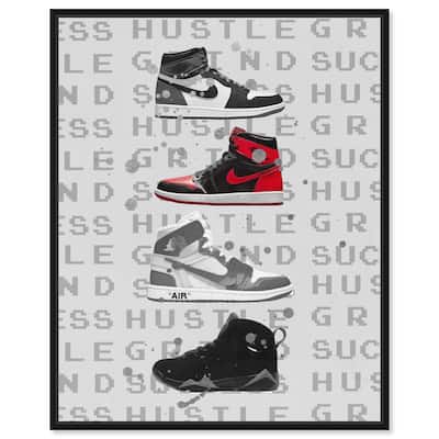 Notoriart Hype Sneakers Framed Sneaker 1 Piece Canvas Wall Art