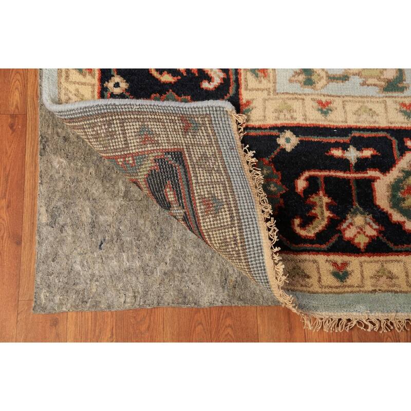 Light Blue Oushak Indian Area Rug Handmade Wool Carpet - 9'0"x 11'8"