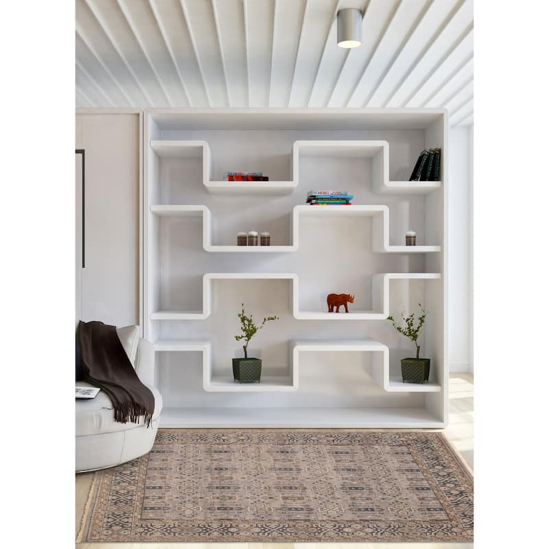ECARPETGALLERY Hand-knotted Mystique Light Grey Wool Rug - 7' 10" x 10' 4"