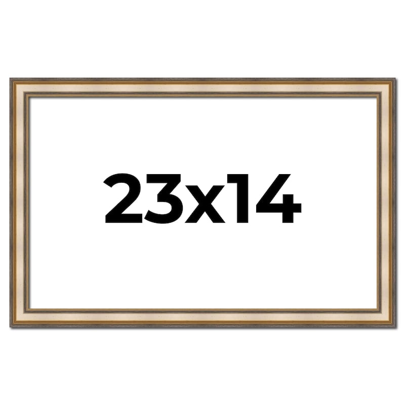 23x14 Frame Gold Solid Wood Shadow Box Width 1.5 Inches | Interior Frame Depth 2 3/8 Inches