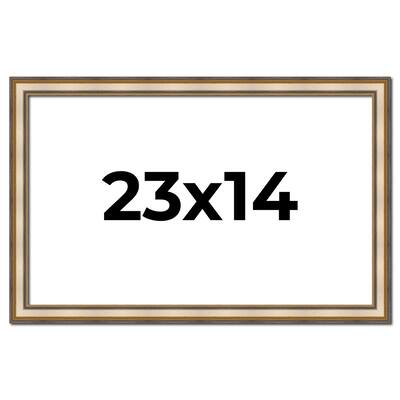 23x14 Frame Gold Solid Wood Shadow Box Width 1.5 Inches | Interior Frame Depth 2 3/8 Inches