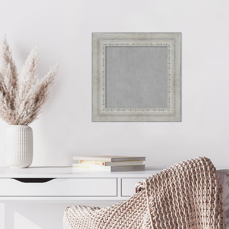 Amanti Art Rustic White Wash Framed Magnetic Board