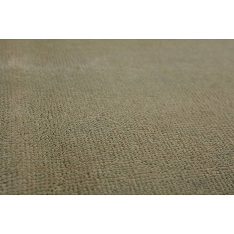 Hand Knotted Oriental 100% Wool Carpet Modern Solid Green Gabbeh Area Rug - 13' 0'' X 10' 3''