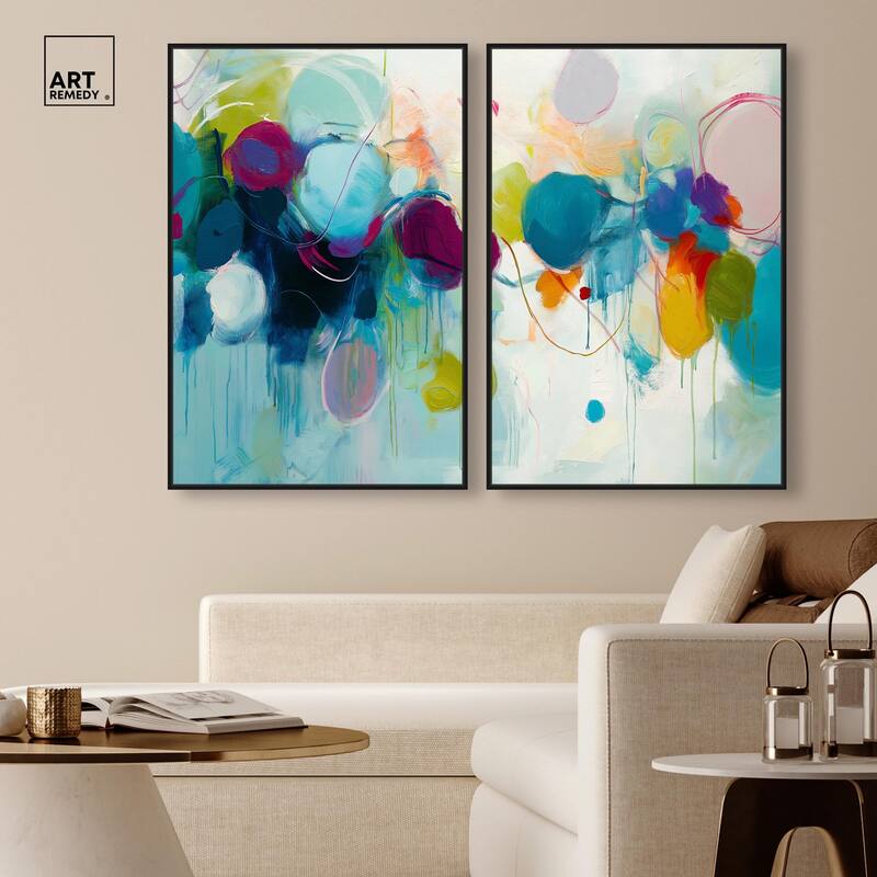 Expressive Flow I Canvas Set of 2 by Art Remedy