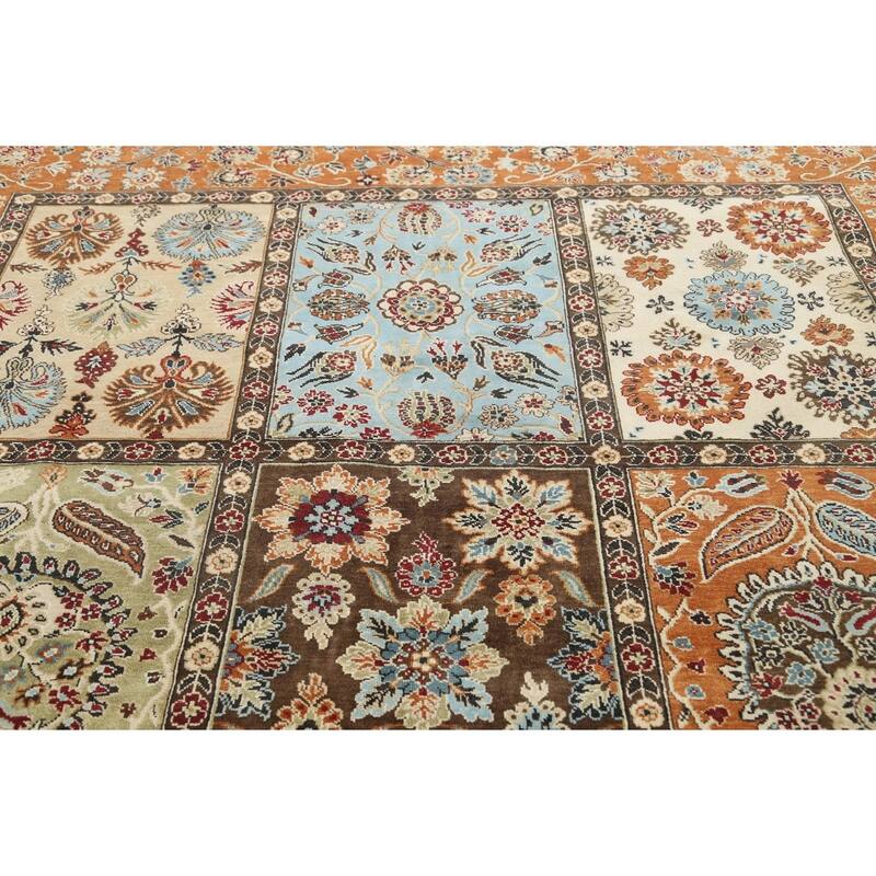 Vegetable Dye Garden Design Heriz Serapi Oriental Area Rug Handmade - 7'11" x 9'8"