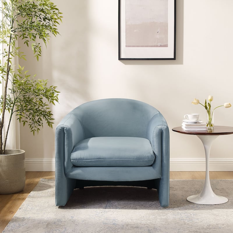VANOMi 31.2 Inch Nordic Wide Boucle Upholstered Barrel Accent Chair