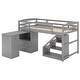 preview thumbnail 8 of 7, Twin Loft Bed with Multifunctional Movable Desk and Staircase - Flexible Design