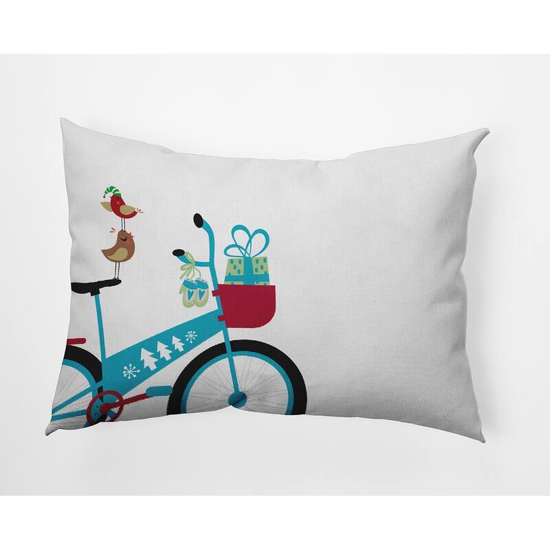 Close Up Bike Christmas Accent Pillow - 14" x 20" - Turquoise