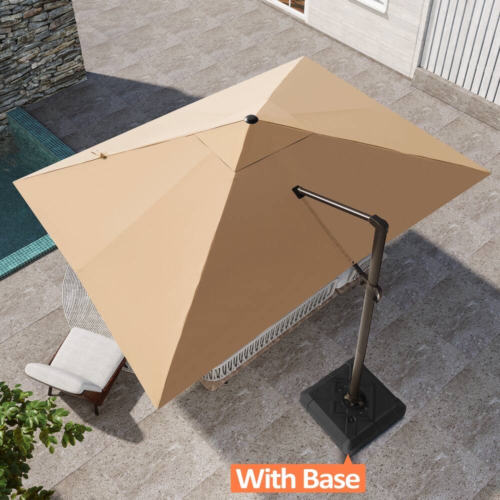 Pellebant 10 x 13 FT Patio Cantilever Umbrella Outdoor Offset Umbrella with Base
