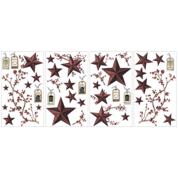 slide 2 of 7, RoomMates Country Stars & Berries Wall Decals