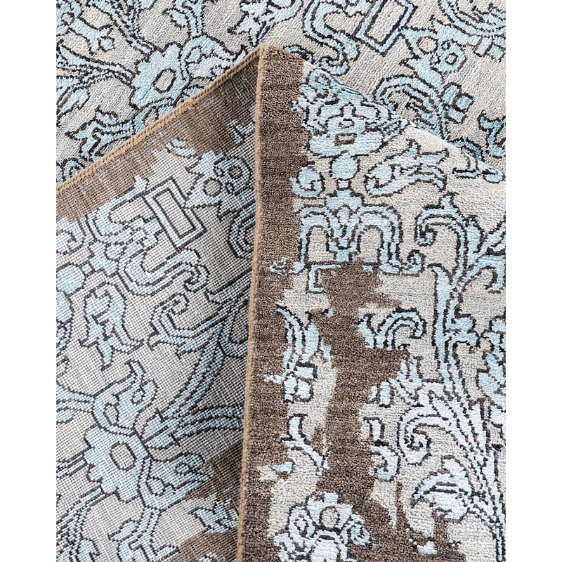 Ikat One-of-a-Kind Hand-Knotted Area Rug - Brown, 9' 2" x 12' 4" - 9' 2" x 12' 4"