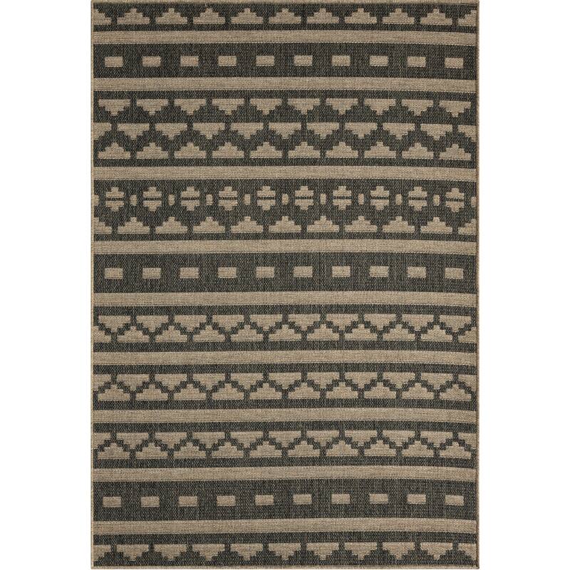 Abani Rugs Patio PAT150A Outdoor Beige Grey Tribal Area Rug