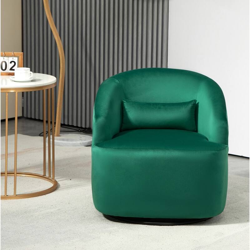 Modern Velvet Upholstered Swivel Accent Chair
