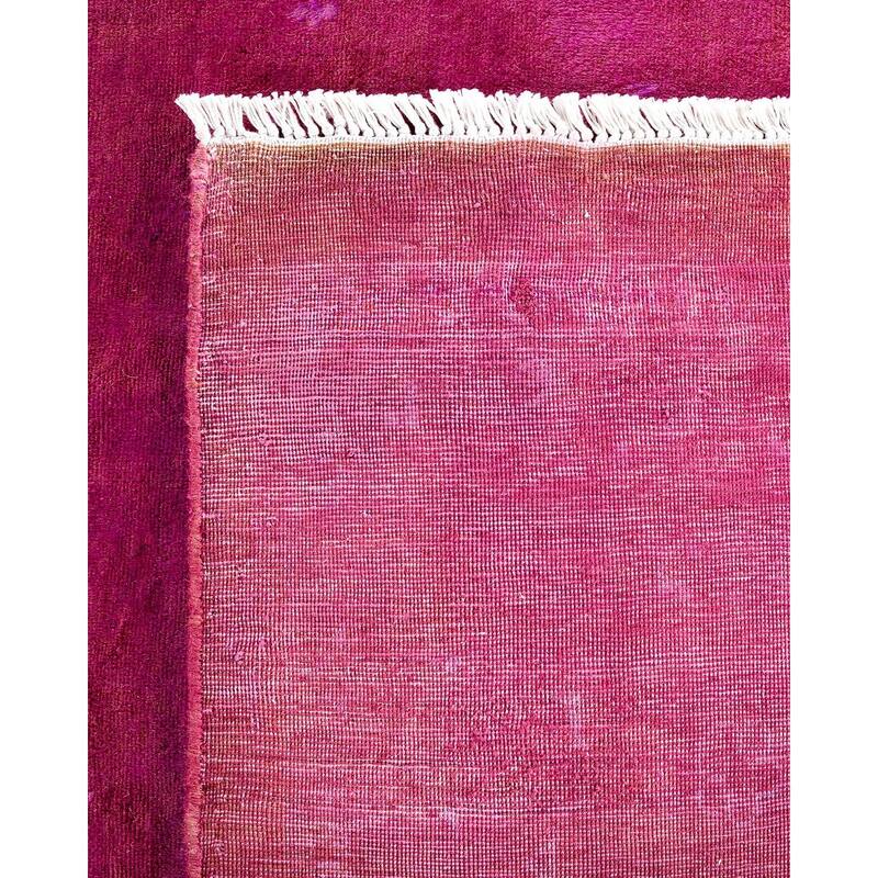 Overton Hand Knotted Wool Vintage Inspired Modern Contemporary Overdyed Red Area Rug - 12' 3" x 17' 5"