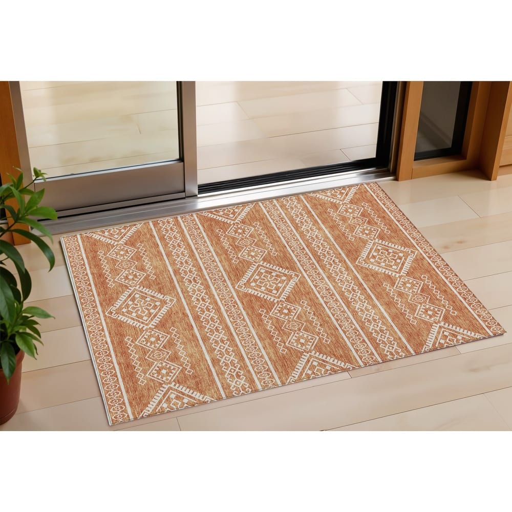 HomeRoots Southwestern Transitional Rectangle Outdoor Rug
