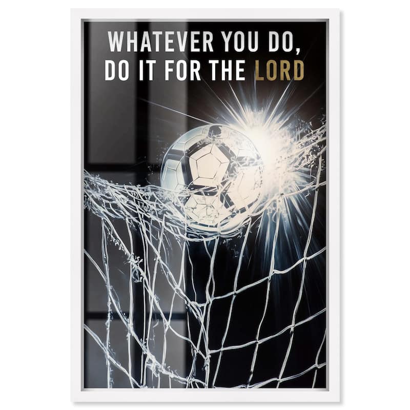 Do it for the Lord Soccer Shadowbox by Art Remedy - White - 20" x 30"
