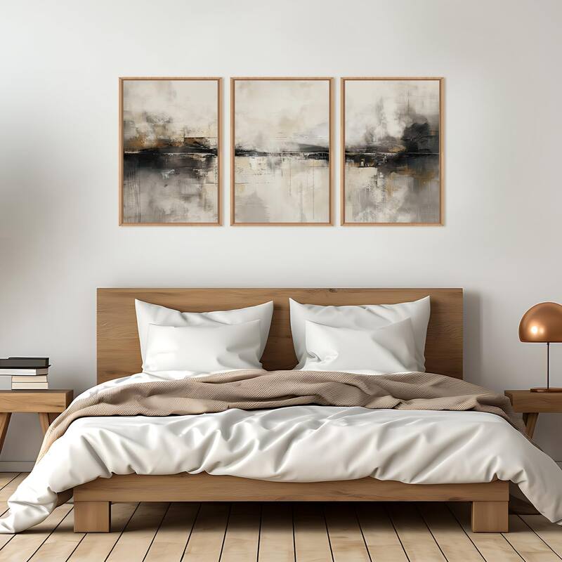 Abstract Gray Wall Decor,Minimalist Beige Wall Painting